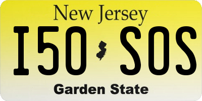 NJ license plate I50SOS