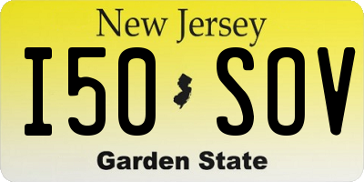 NJ license plate I50SOV