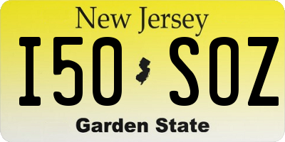 NJ license plate I50SOZ