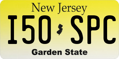 NJ license plate I50SPC