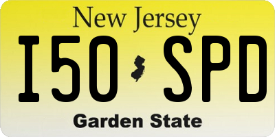 NJ license plate I50SPD