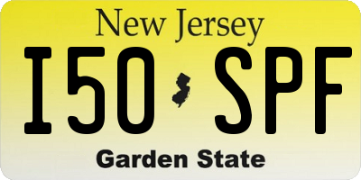 NJ license plate I50SPF