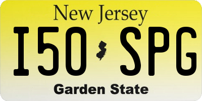 NJ license plate I50SPG