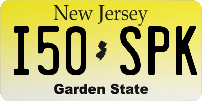 NJ license plate I50SPK