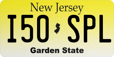 NJ license plate I50SPL