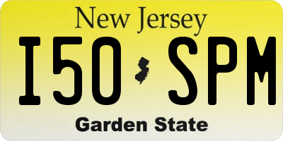 NJ license plate I50SPM