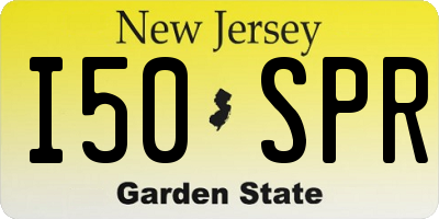 NJ license plate I50SPR