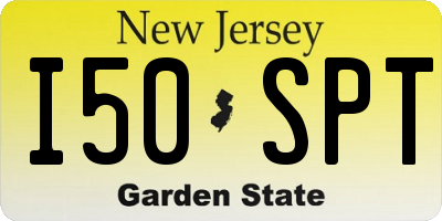 NJ license plate I50SPT