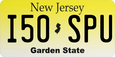 NJ license plate I50SPU