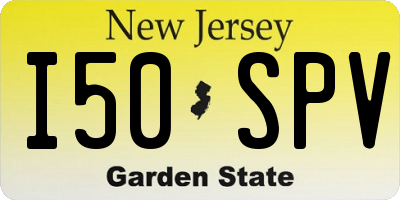 NJ license plate I50SPV
