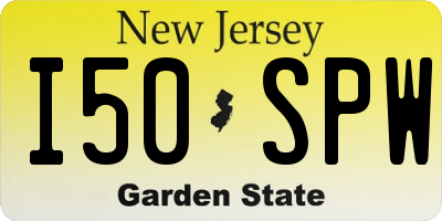 NJ license plate I50SPW