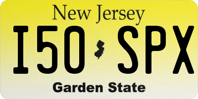NJ license plate I50SPX