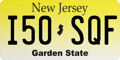 NJ license plate I50SQF
