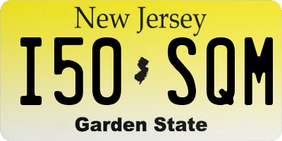 NJ license plate I50SQM