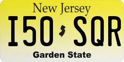 NJ license plate I50SQR