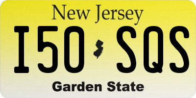 NJ license plate I50SQS