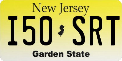 NJ license plate I50SRT