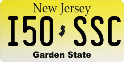 NJ license plate I50SSC