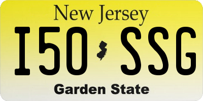 NJ license plate I50SSG