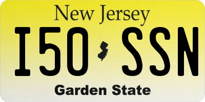 NJ license plate I50SSN