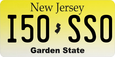 NJ license plate I50SSO