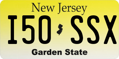 NJ license plate I50SSX