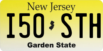 NJ license plate I50STH