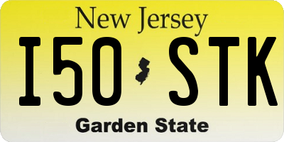NJ license plate I50STK