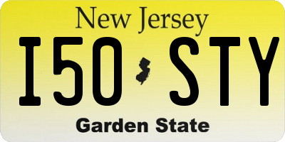 NJ license plate I50STY