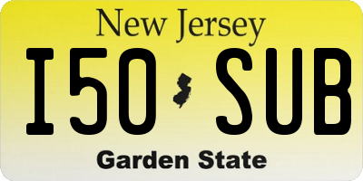 NJ license plate I50SUB