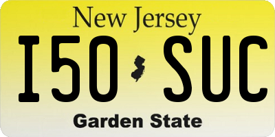 NJ license plate I50SUC