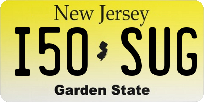 NJ license plate I50SUG