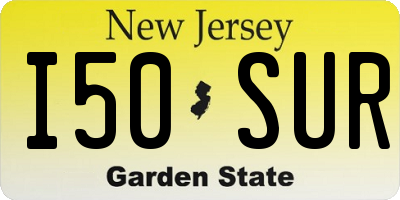 NJ license plate I50SUR