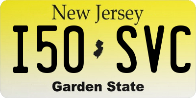 NJ license plate I50SVC