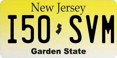 NJ license plate I50SVM