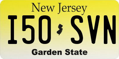 NJ license plate I50SVN
