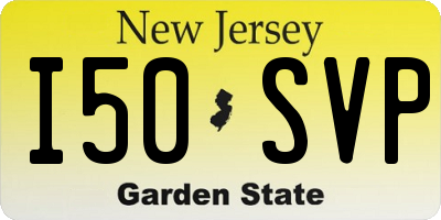 NJ license plate I50SVP