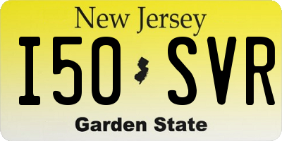 NJ license plate I50SVR