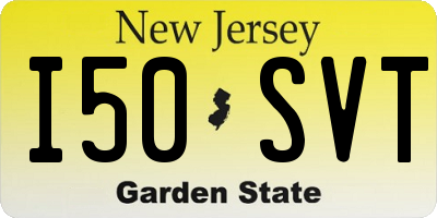 NJ license plate I50SVT