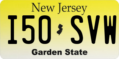 NJ license plate I50SVW