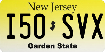 NJ license plate I50SVX