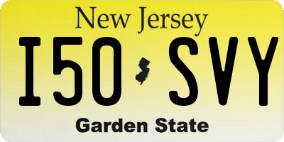 NJ license plate I50SVY