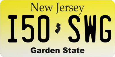 NJ license plate I50SWG