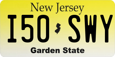 NJ license plate I50SWY