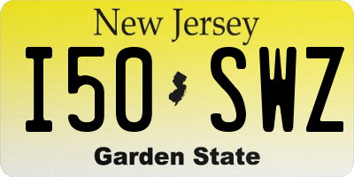 NJ license plate I50SWZ