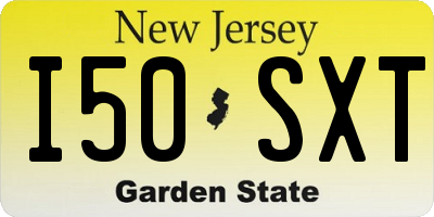 NJ license plate I50SXT