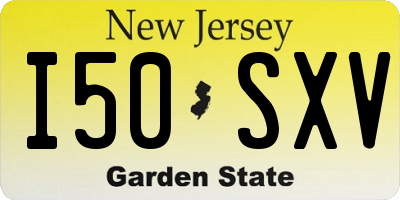NJ license plate I50SXV