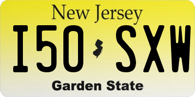 NJ license plate I50SXW