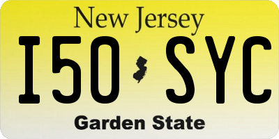 NJ license plate I50SYC