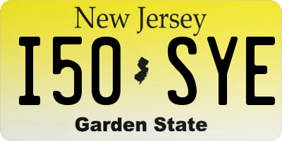 NJ license plate I50SYE